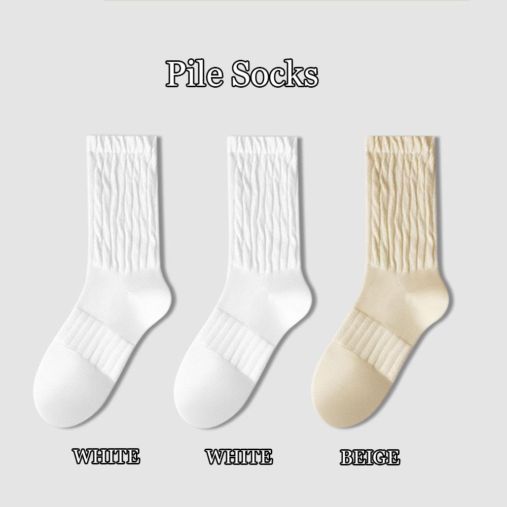 

3 пары винтажных хлопковых носков, женские вязаные носки, спортивные носки, толстые носки с длинным ворсом, с маленькими кожаными туфлями, кроссовками, обувью для сёрфинга M бежевый/белый