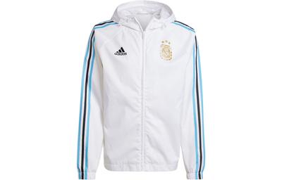 Argentina Team Three-Stripe Colorblock Long Sleeve Hooded Jacket IU2138