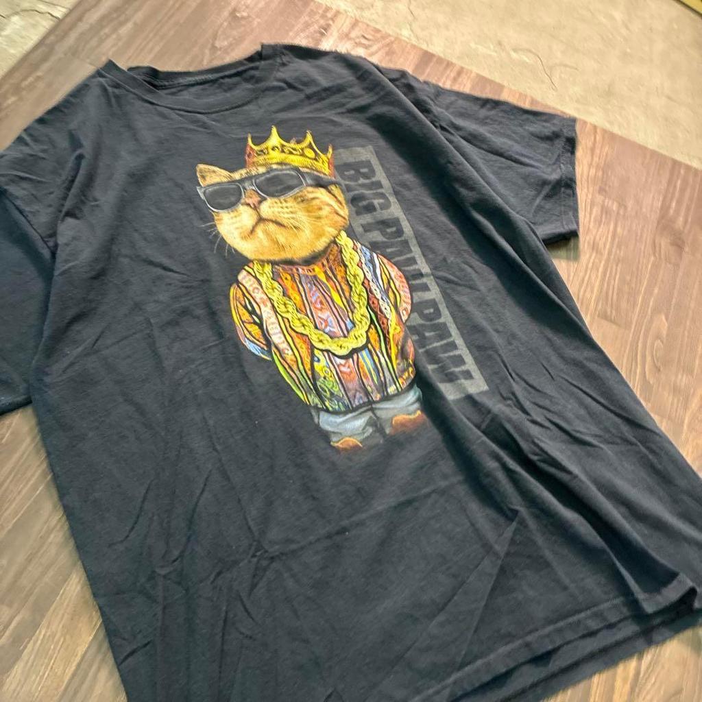 [USED] 7TSM2BIG PAW PAW Rap T-shirt Cat Animal Used