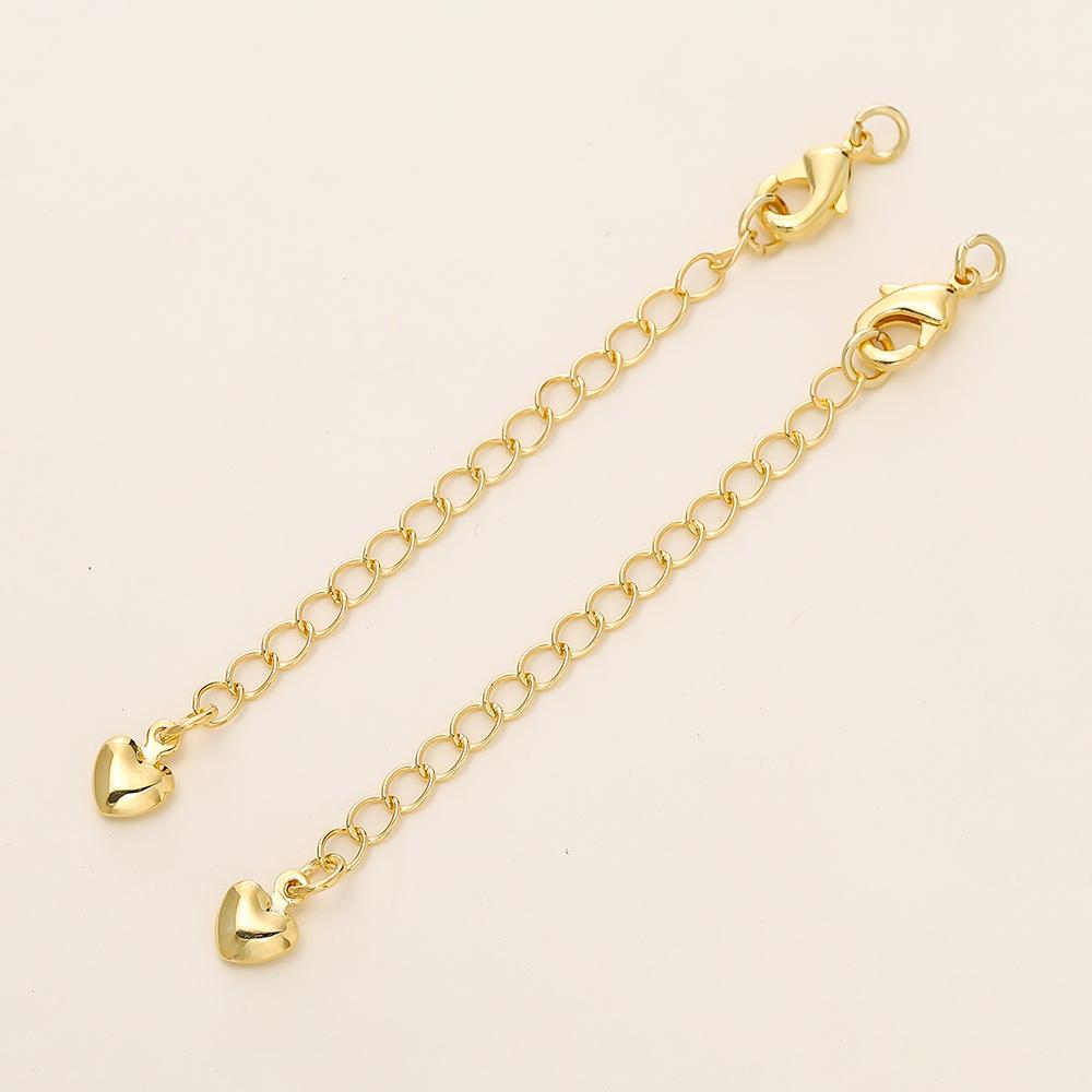 5/10pcs/Pack 14/18K Gold Color Plated Brass Various Extension Chain With Lobster Clasps for DIY Necklace Jewelry Making Findings