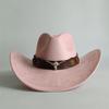 Wildleder Rosa Kuhkopf Cowboyhut Neuer Großer Cowboyhut Wildledermaterial Tropfenform Kopf Herren und Damen Ritterhut 2025