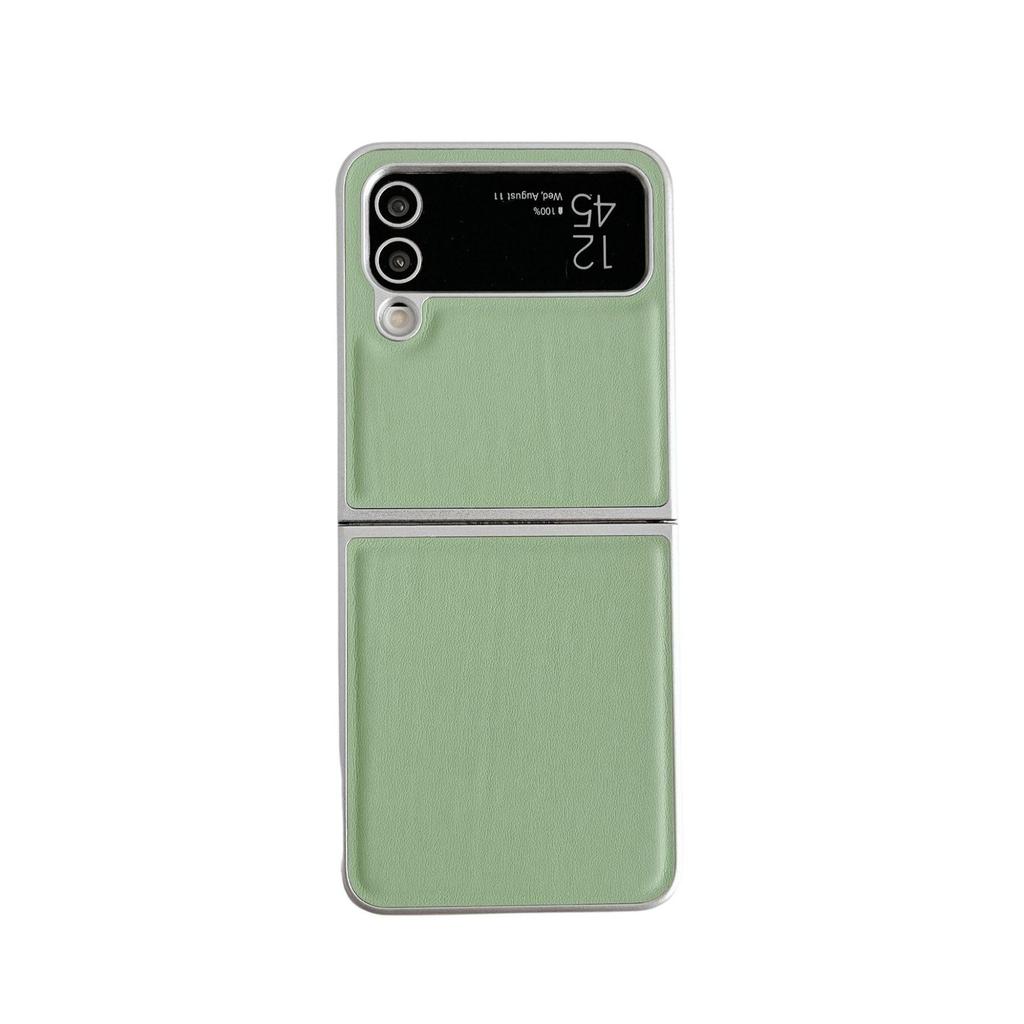 Samsung Z Flip 7 Metallic Paint & Z Flip 6 Morandi Leather Texture Protective Case