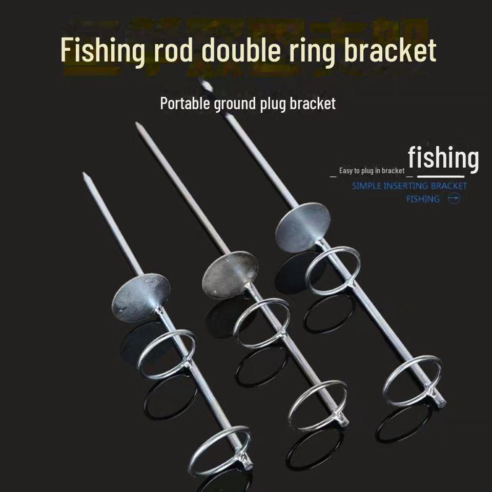 

Многофункциональный кронштейн для удочки: Универсальное морское удилище и заглушка для заземления, подставка с двумя кольцами, простое рыболовное снаряжение с вилкой для заземления. Medium dual ring bracket 37cm
