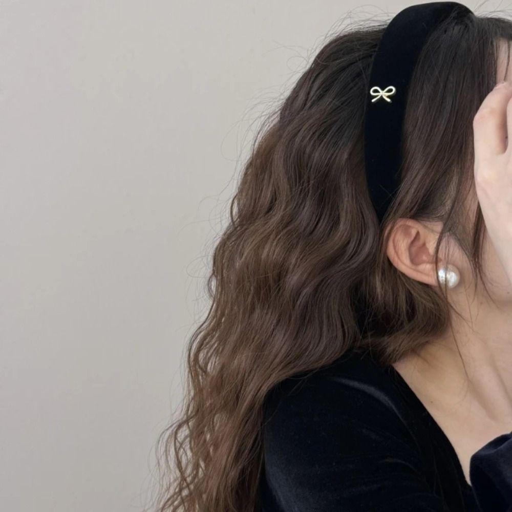 Velvet Hair Hoop Non Slip Velvet Hairband Elegant Bow Headband Fall Winter