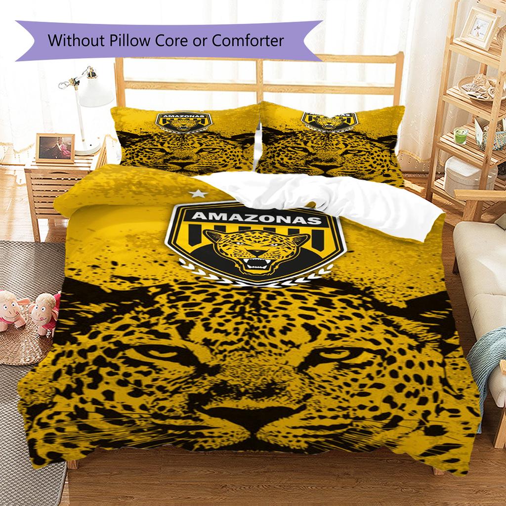 Amazonas FC Logo Muster Bettwäsche Set Bettbezug Kissenbezug Heimdeko Geschenk (1 Bettbezug + 2 Kissenbezüge, ohne Füllung)