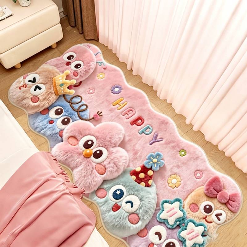 Plüsch-Faux-Kaschmir-Tier-Fußmatte für Schlafzimmer- und Wohnzimmerdekoration