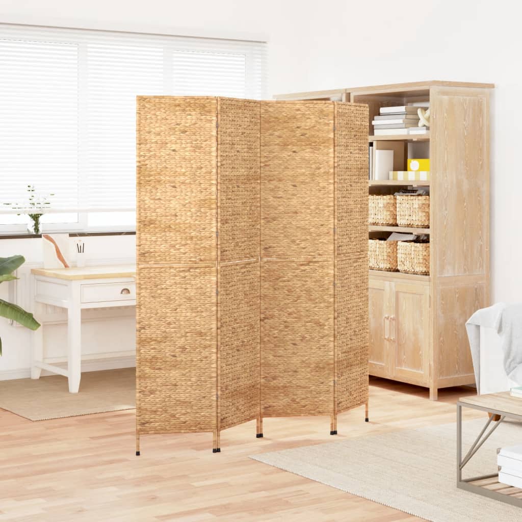 4 Panel Room Divider 163 X 180 Cm Water Hyacinth