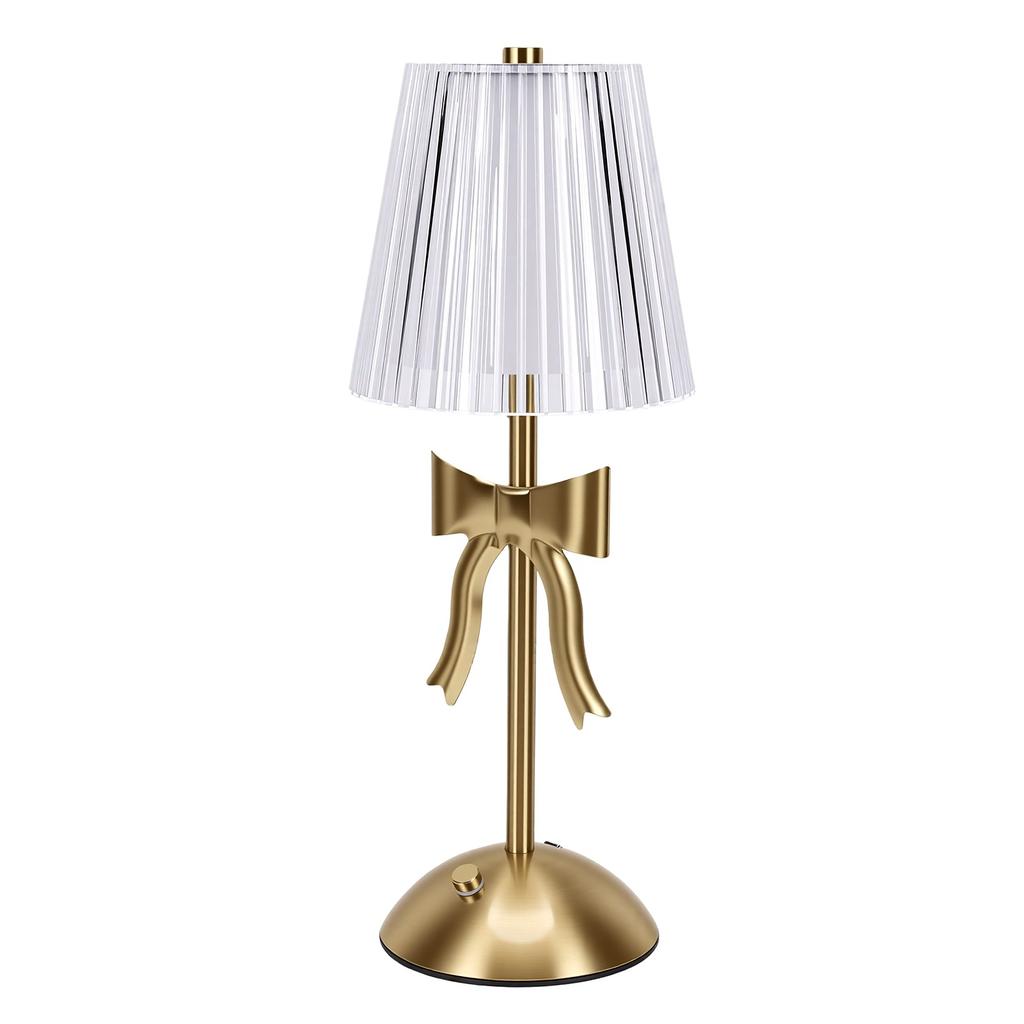 Atmosphere Bow Knot Table Lamp Versatile Rechargeable Nightstand Lamp For Bedroom Living Room Decoration