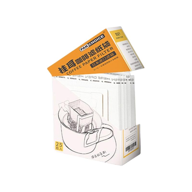 

25/50 шт. Одноразовый фильтр-пакет из фильтровальной бумаги, портативный, с подвесными ушками, фильтр-пакет для кофе, инструмент для заваривания, кофейные аксессуары, долговечный 25 pieces