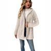 Women's Long Plush Jacket Amazon Hot Sale Hooded Double-Sided Plush Long Sleeve Zip Cardigan with Pockets On the Sides