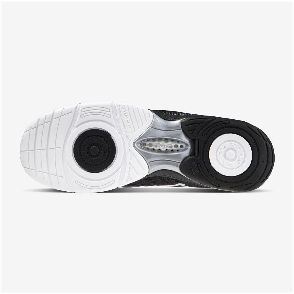 Mizuno Wave Divers DE 2 Fitness Size 2E Shoes, Indoor, Studio, Gym, Exercise, White/Black/Light Gray, 23.0 cm,