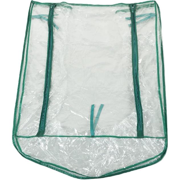 Greenhouse Replacement Cover with Roll Up Zipper Door, Clear PVC Mini Plant Cover for Gardening Plants 2 Tier Shelves 27x19x36in