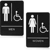 9" X 6" Self-Stick ADA Braille Men's & Women's Handicap Restroom Signs Set with Double Sided 3M Tape for Business Bathroom Door Sign
