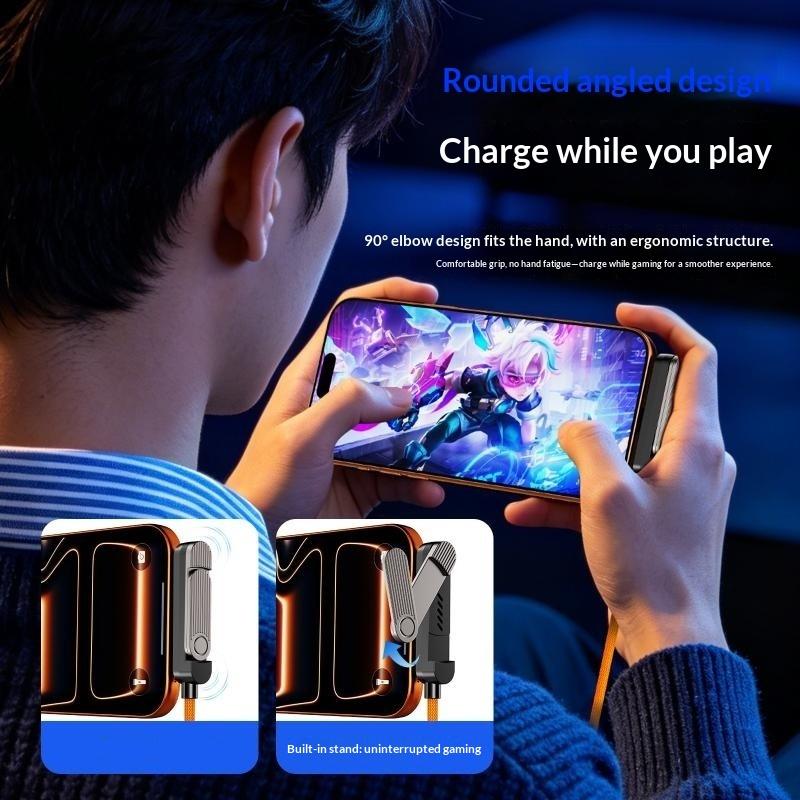 65W Type C Fast Charging Cable 1.5M USB A/C to Type C Data Wire with 3 Fold Holder for Phone Laptop Travel Use