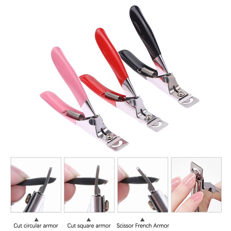 Nail Art Tips Clipper Trimmer Scissors Round Edge Finger Cutter False Nails Manicure Tool