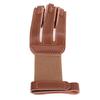 Archery Glove Cowhide Protective 3 Finger Guard Finger Tab Glove for Hunting Shooting Targeting Brown