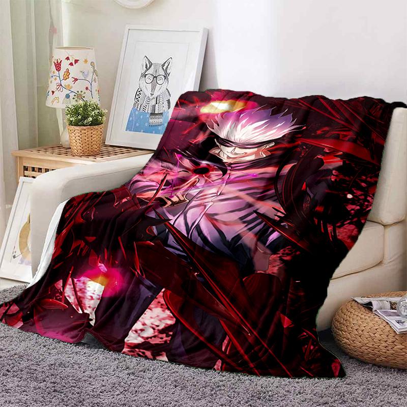 3D Cartoon Jujutsu Kaisen Anime Itadori Yuj Blanket,Soft Throw Blanket for Home Bedroom Bed Sofa Travel Picnic Office Cover Kids