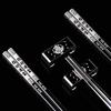 304 Stainless Steel Chopsticks & Rests Gift Set with Laser Black and White Logo