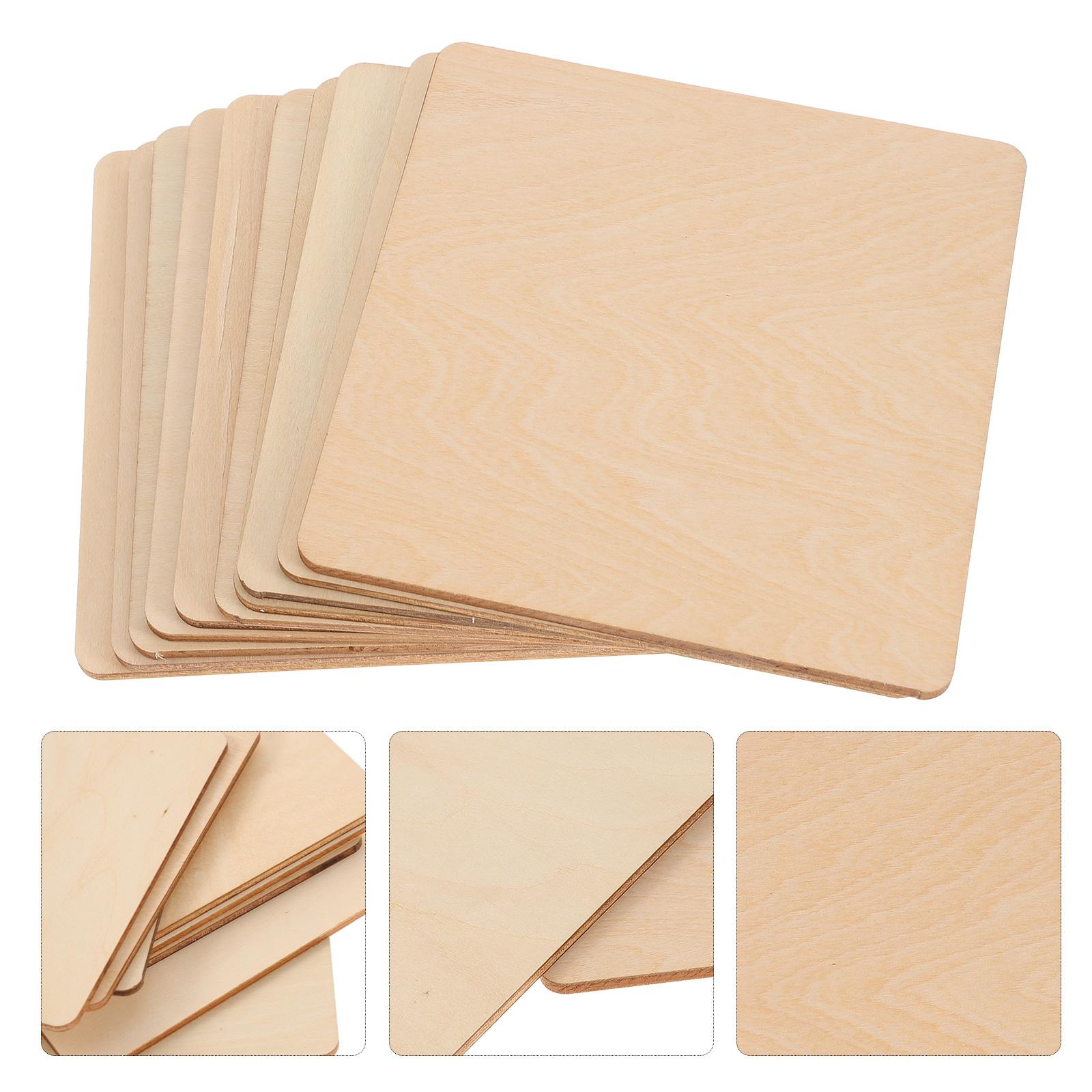

10 Pcs Hand Painted Wood Panel DIY Wooden Plank Slices for Crafts Laser Cutting 10X10cm