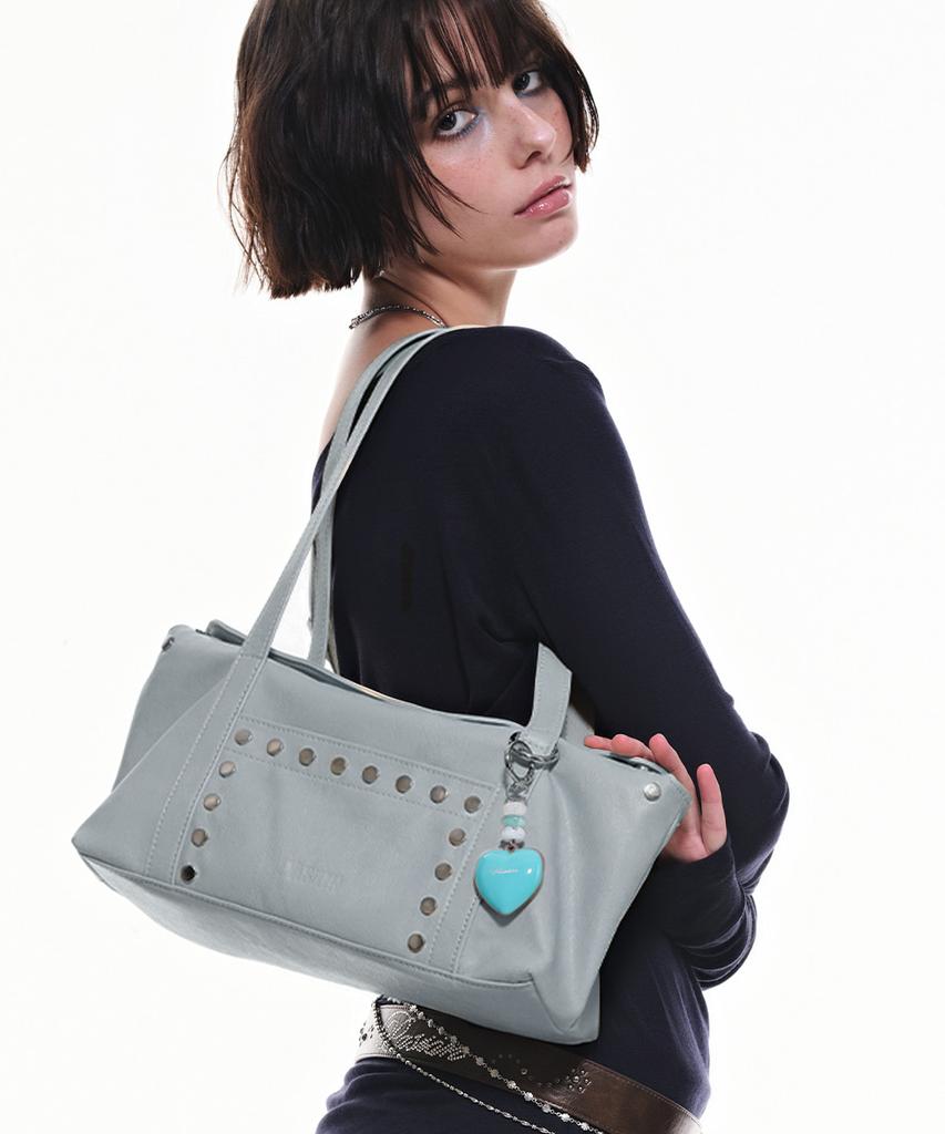Pasion Flat Stud Shoulder Bag_Blue