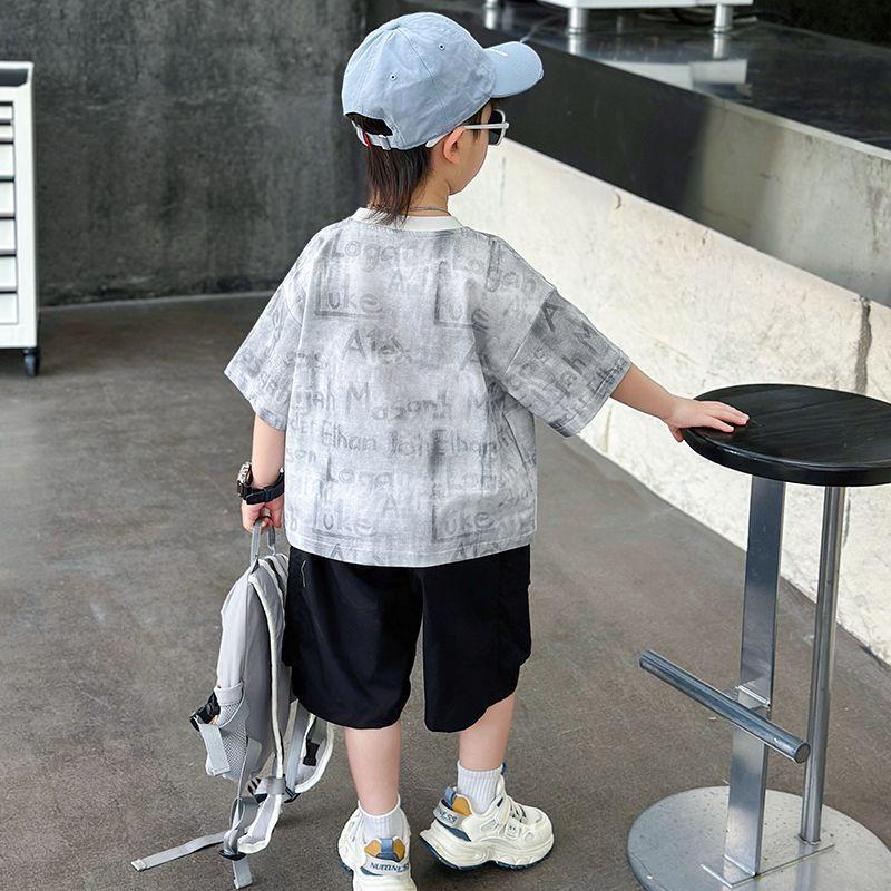 Sommer-Kurzarmset für Jungen Sommerkleidung für Jungen Sommerkleidung Modisches Kinder-T-Shirt