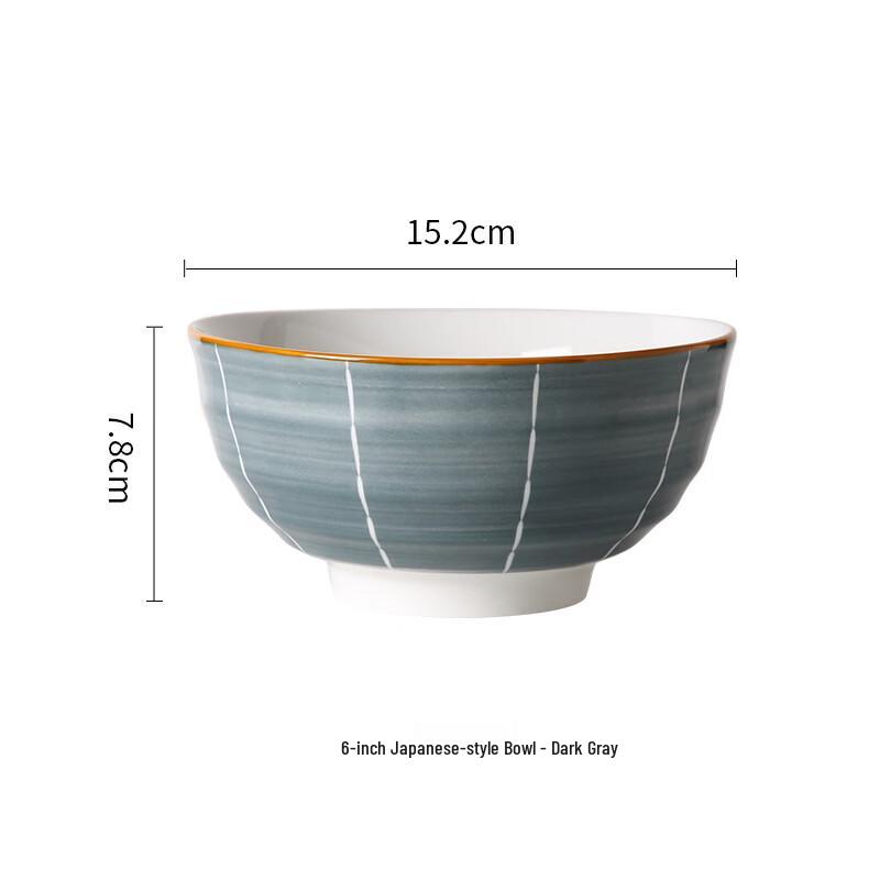 Dorian Japanese Style Ceramic Noodle Bowl 6 Inches (2-pack)