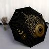Flaming Eye Celestial Circle StickerUmbrella, Portable 3-Fold Umbrella for Men & Women,Christmas Gift ES114