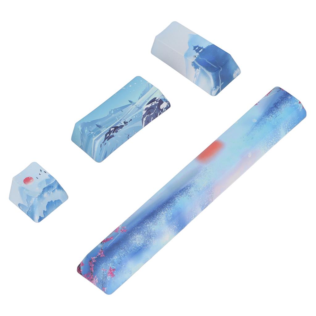 DIY Keycaps Kit Snow Ice City Pattern Universal Mechanical Keyboard Replacement Accessories