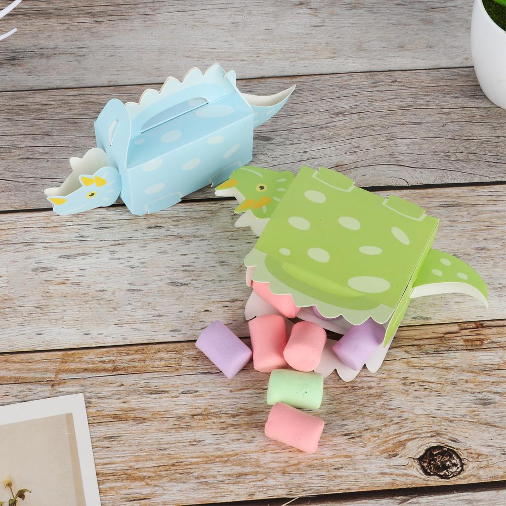 10pcs Cute Baby Shower Paper Box Candy Holder Packaging Dinosaur Cookie Box Gift Boxes