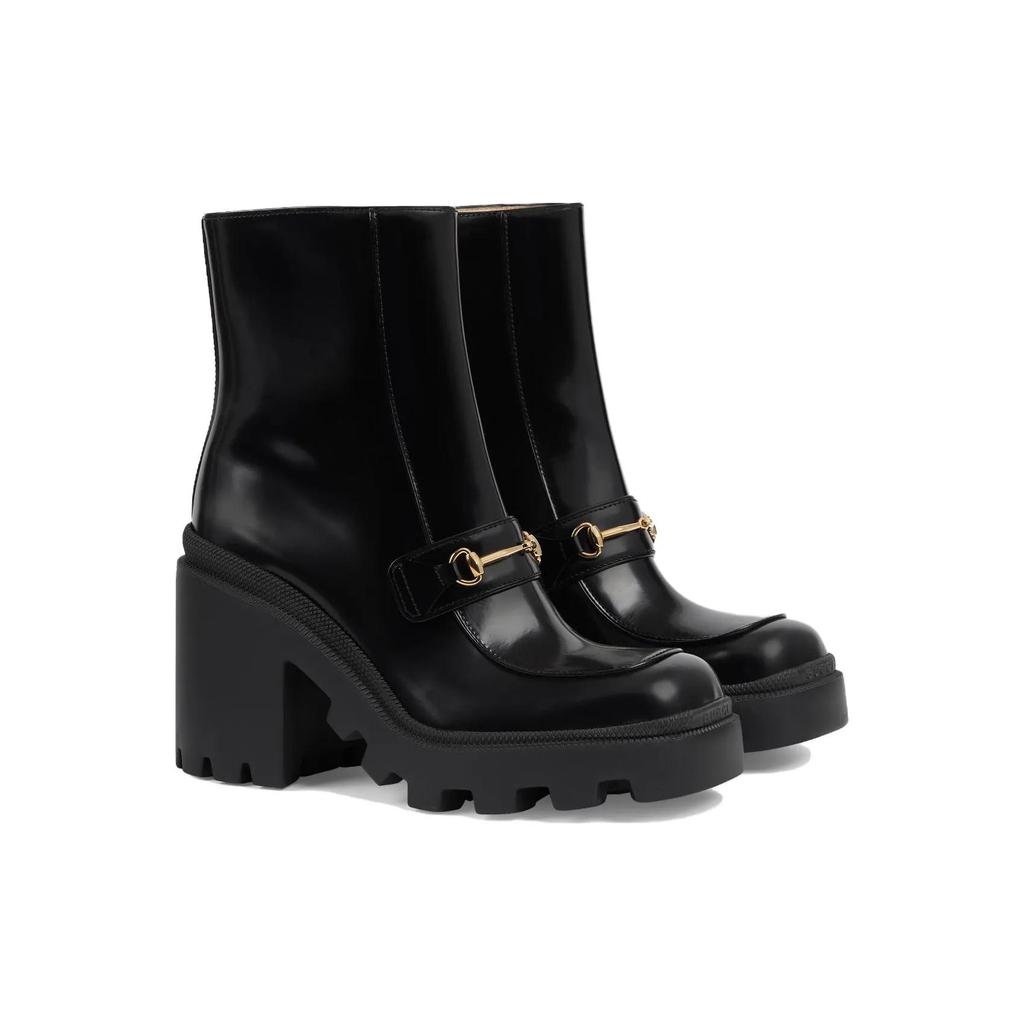 Gucci Womens Horsebit Ankle Boot 'Black' (women's sizes) Black Ankle Boots 750589 AACAT 1000