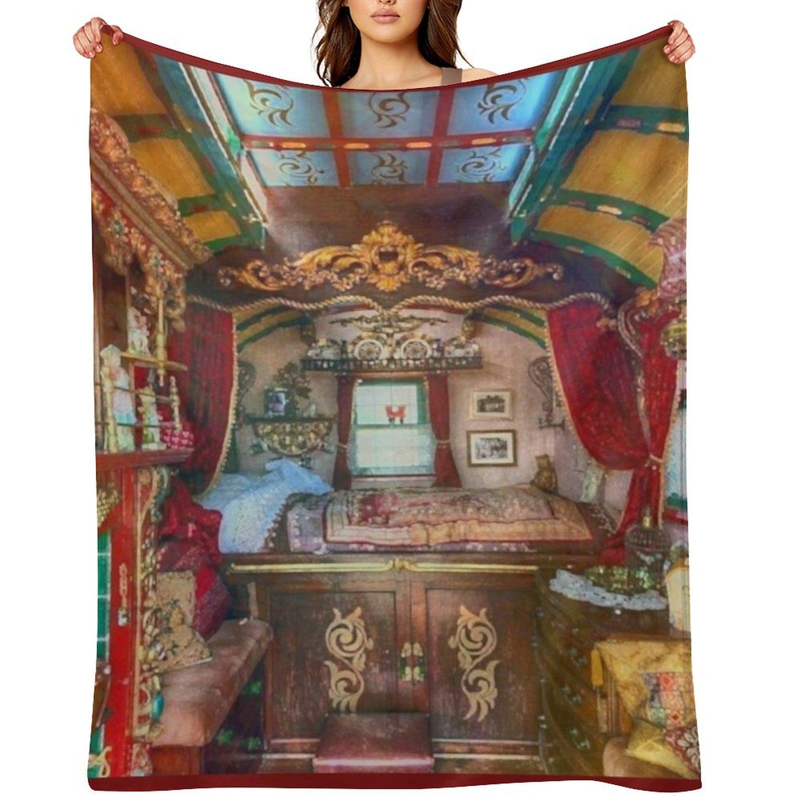 Gypsy Caravan Throw Blanket valentine gift ideas Comforter Thins Thermals For Travel Blankets 30x40in
