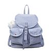 Korean Version of Simple Large-capacity Backpack Bag Women's 2025 New Niche Casual Versatile Plaid Retro Commuter Backpack