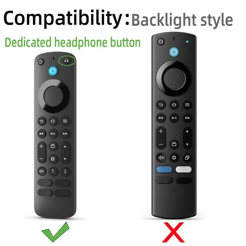 Silicone-Case Compatible for Alexa Voice Remote Controller Shockproof-360° Protective Soft Cover Skin Non-slip Dustproof