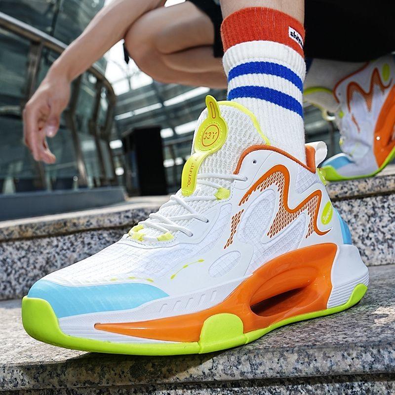 Men's Basketball Shoes Breathable Cushioning Non-Slip Wearable Runing Shoes Gym Training Athletic Basketball Sneakers for Women