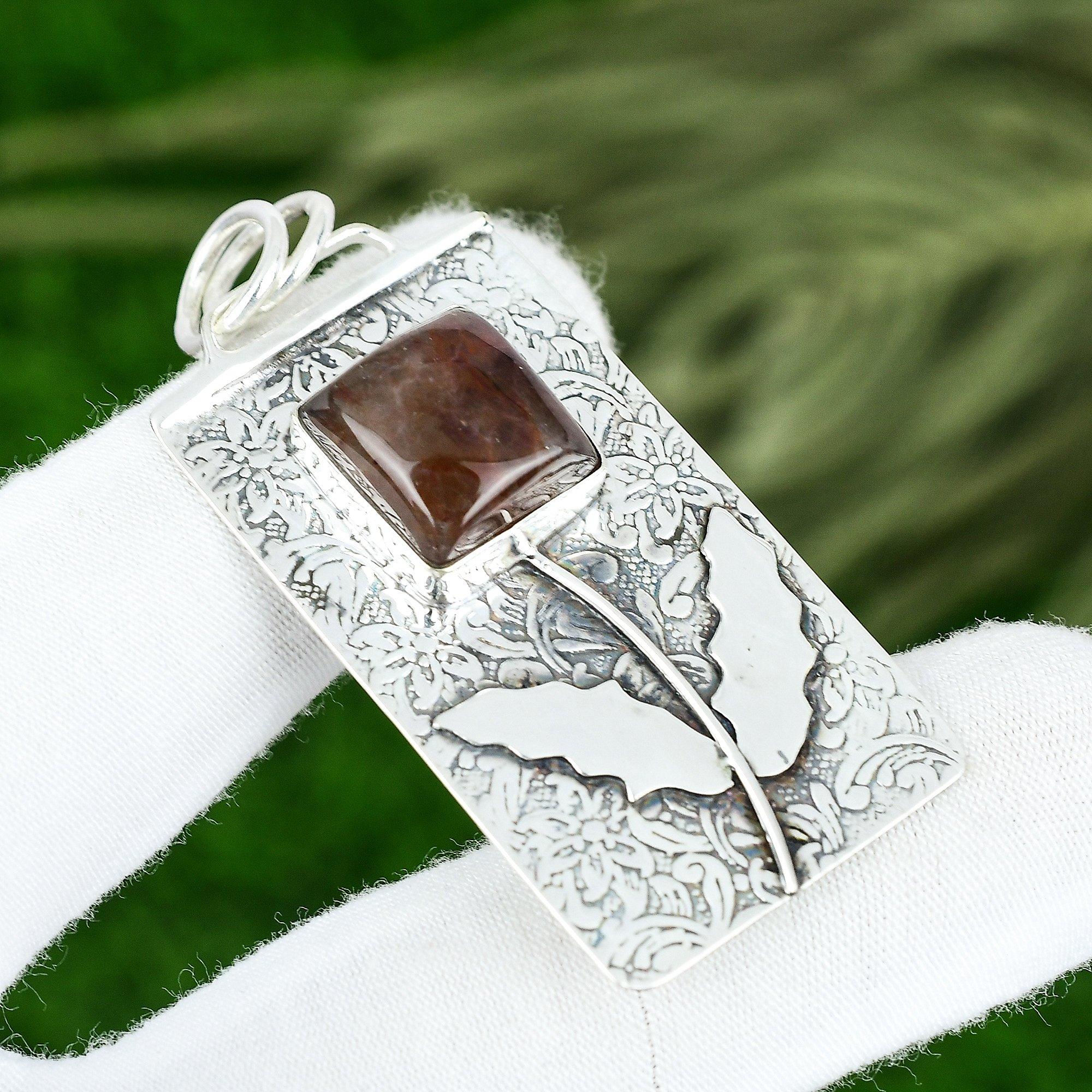 

Memorial Day Deal Radiant Elestial Quartz Stone Engagement Pendant 925 Silver