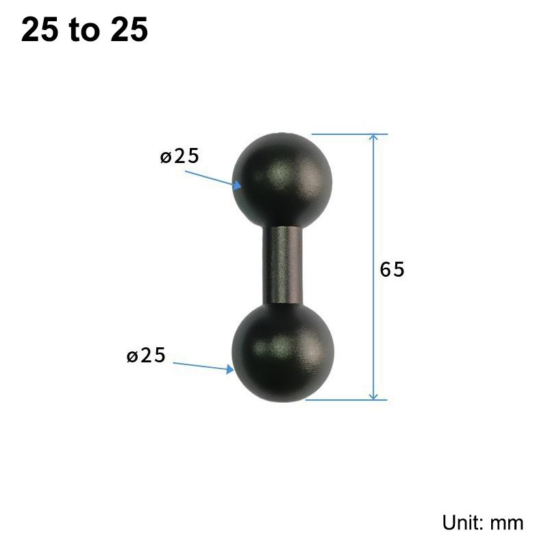 17Mm/20Mm/25Mm Aluminum Alloy Ball Head Double Ball Head Connecting Rod Motorcycle Camera Bracket Transfer Accessories