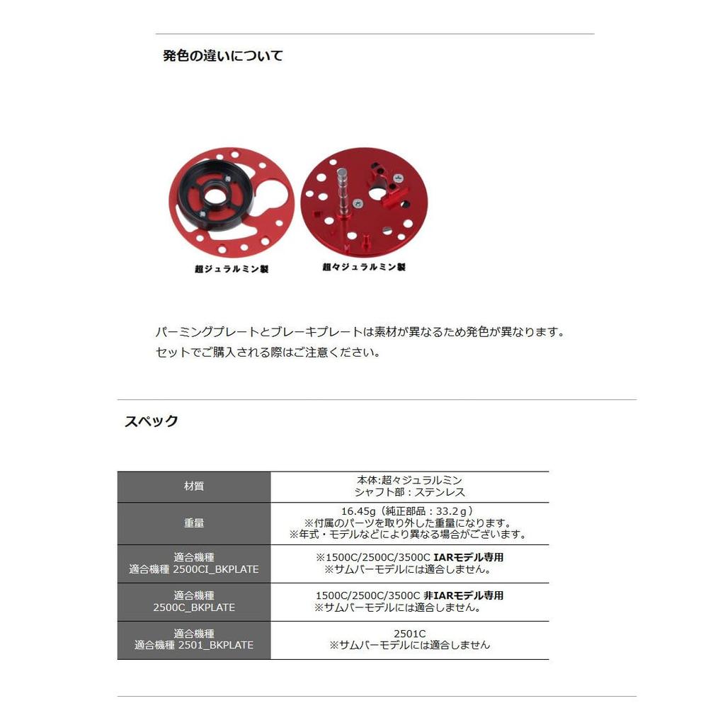 Avail Brake Plate 2501C for Red 2501_bkplate_red non-IAR
