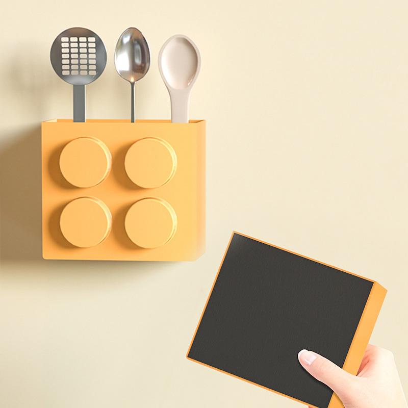 Building Blocks Magnetic Storage Box No Punching Refrigerator Storage Basket Kitchen Tableware Storage Container Home Organizer