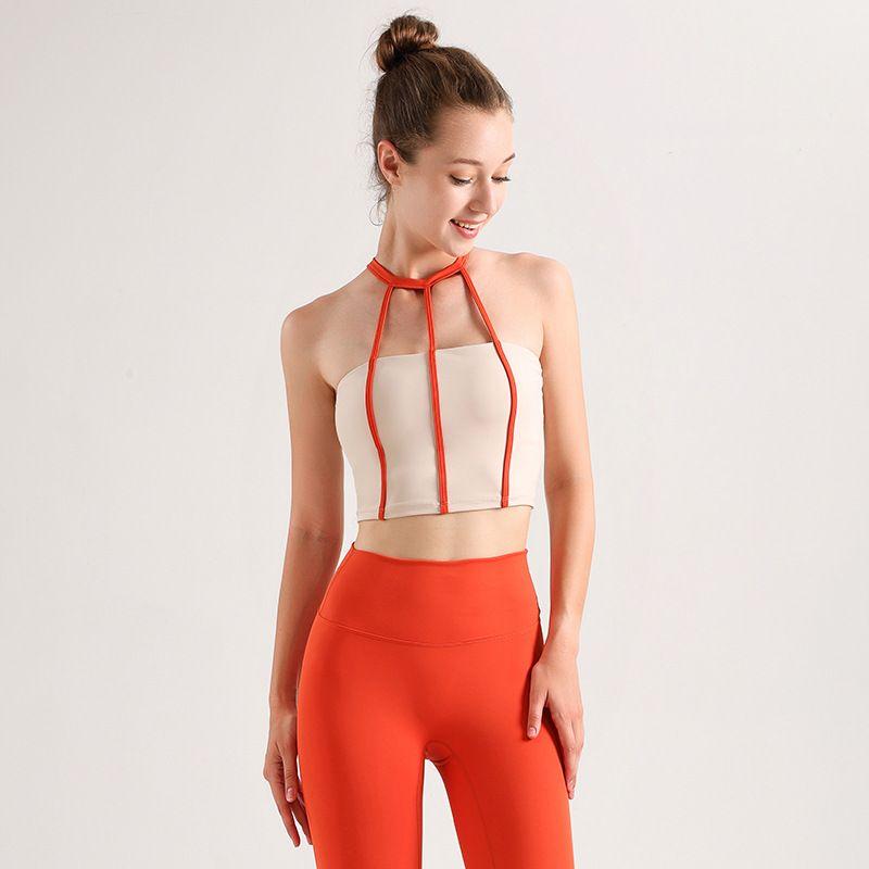 

Fashion Beauty Back Exercise Yoga Clothes Female Yoga Jacket Slim Looking Bra Strap Chest Pad Vest Pilates Training Set Bala Red Spelling Hugo White Tops 01 M