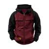 2025 Retro Cargo Hoodies Herren Halb-Reißverschluss Einfarbig Warmes Fleece Sweatshirts Mehrere Taschen Herren Kapuzenjacken Dick Outdoor mit Kapuze