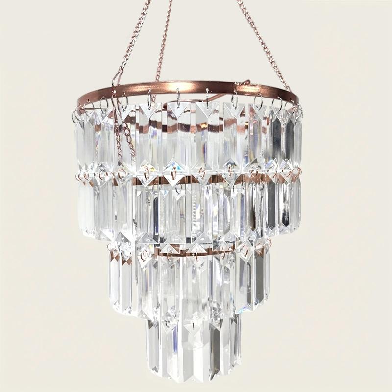 

1 шт. Абажур Элегантные люстры для потолка стола Полуприлегающая люстра Прикроватный декор Дизайн, похожий на кристалл Романтичный шампанского/золотой