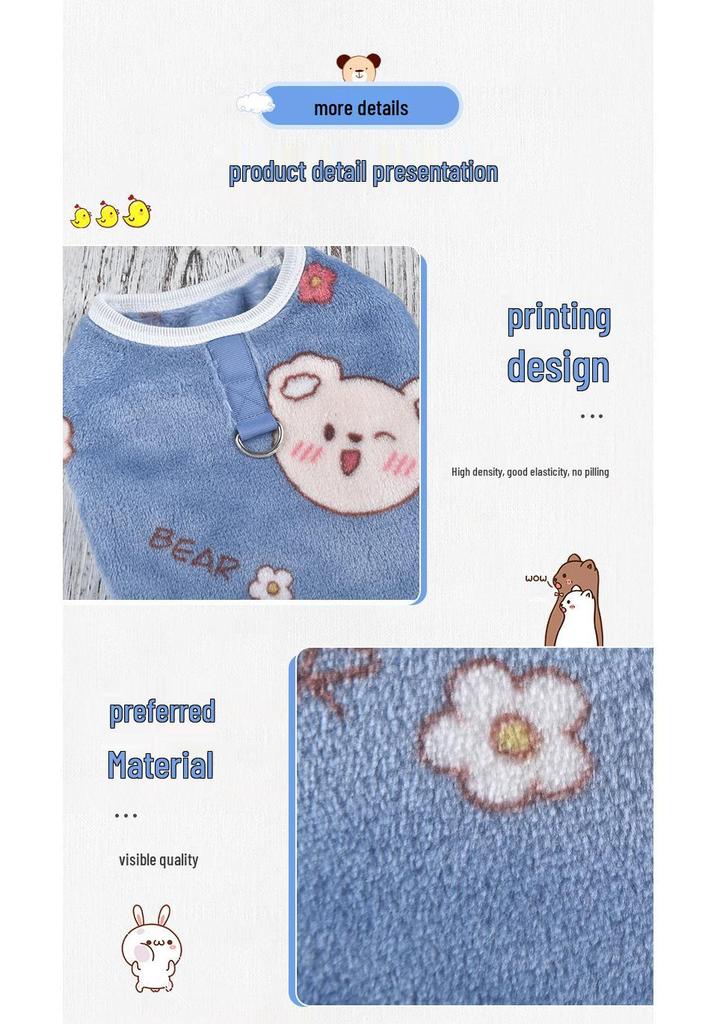 Warm Flannel Pet Pajamas for Dogs and Cats