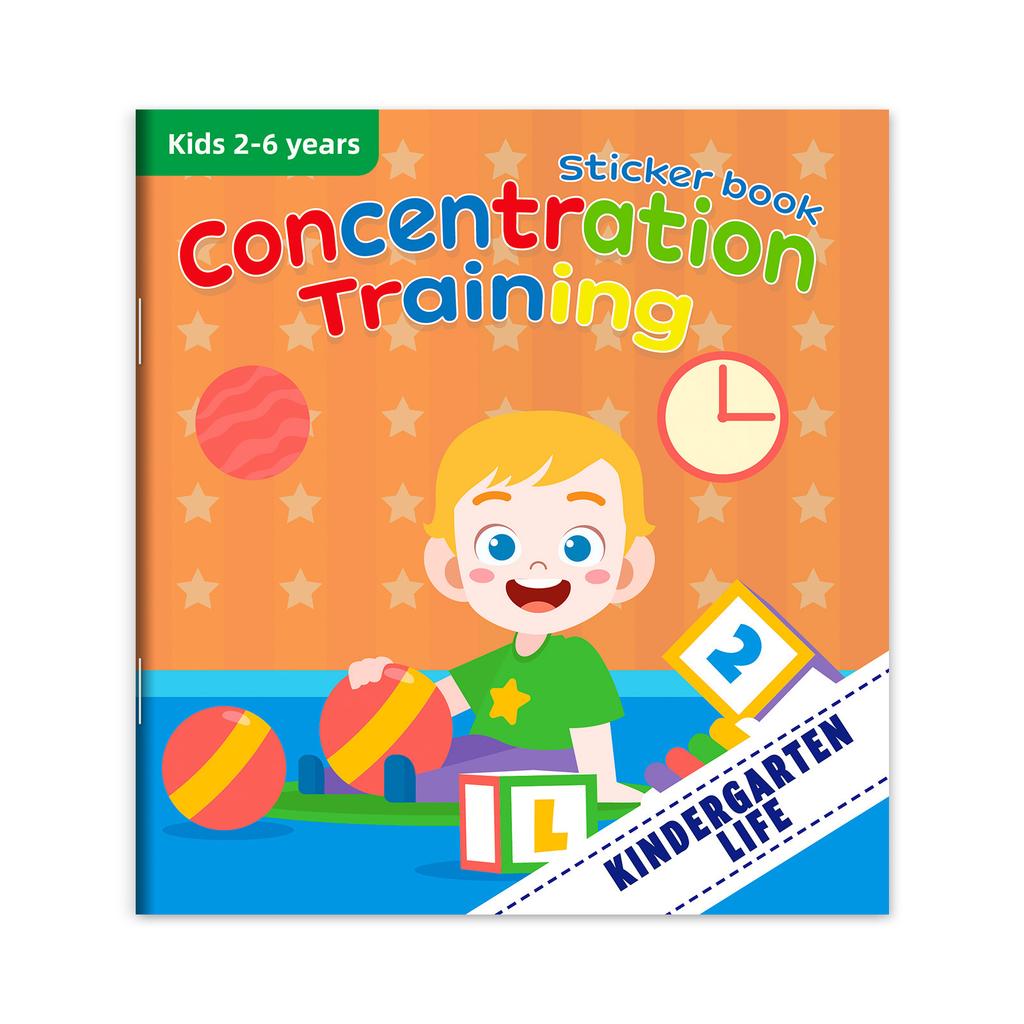 Happy Kindergarten Sticker Book No Trace No Glue Children'S Cognitive Learning Sticker Toy Quiet Book