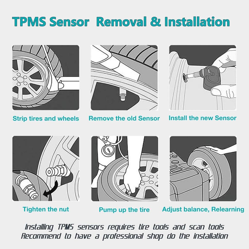 315MHz TPMS Reifendrucksensoren für Ford 2009-2014 F-150 2009-2018 Escape 2010-2016 Fusion & Lincoln MKS Ersetzt # 9L3Z-1A189-A DE8T-1A180-AA
