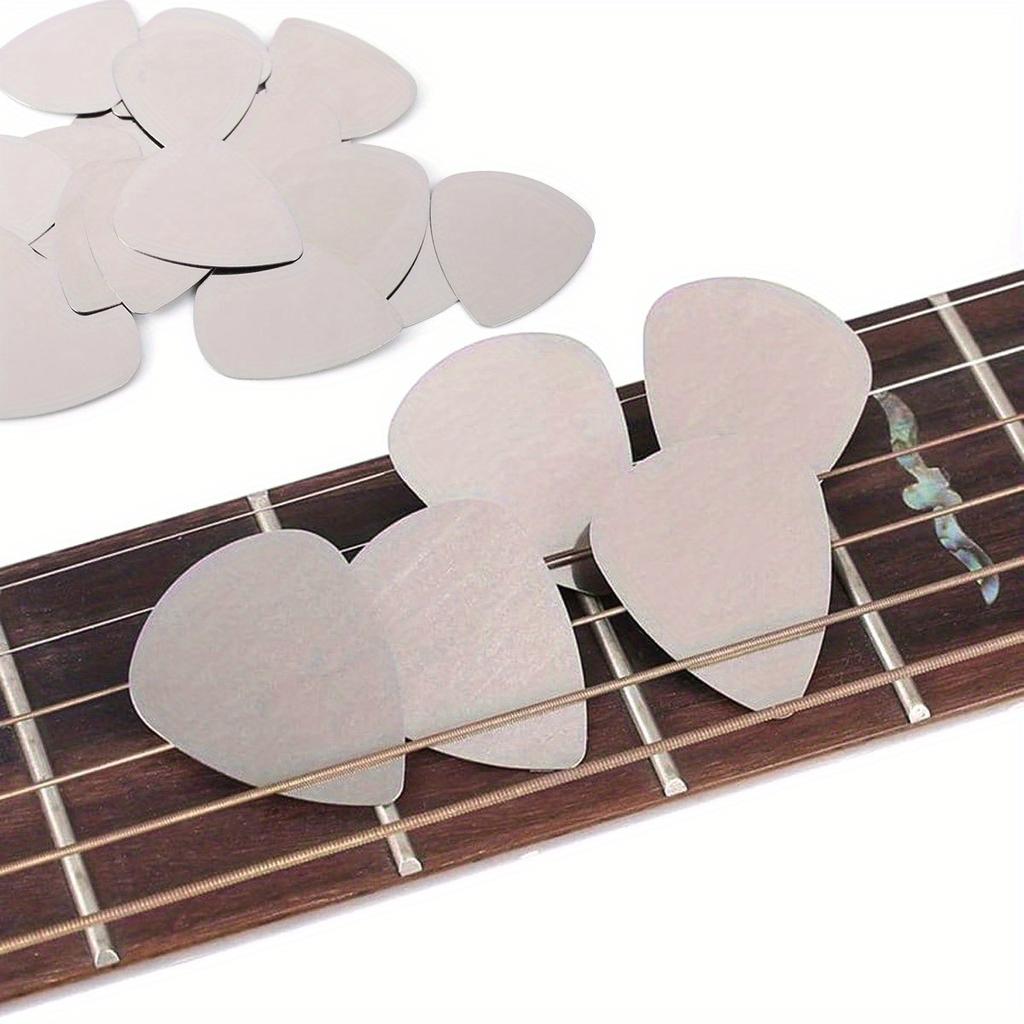 10Pcs 0.3mm Stainless Steel Guitar Picks, Durable Metal Plectrums for Acoustic/Electric Guitar, Ukulele & Bass ZSY