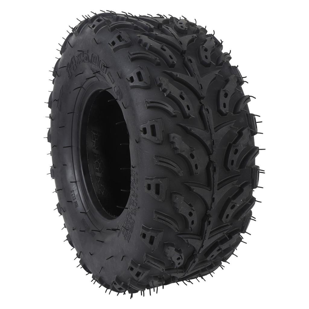 14x5.00 6 Front Wheel Tire with Rim Rubber Tubeless Vacuum Tire for ATV Quad Off Road Go Kart Golf Cart Mini Bike