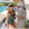 E-commerce platform for Vietnam South East Asia one-piece triangle bikini solid color swimsuit 