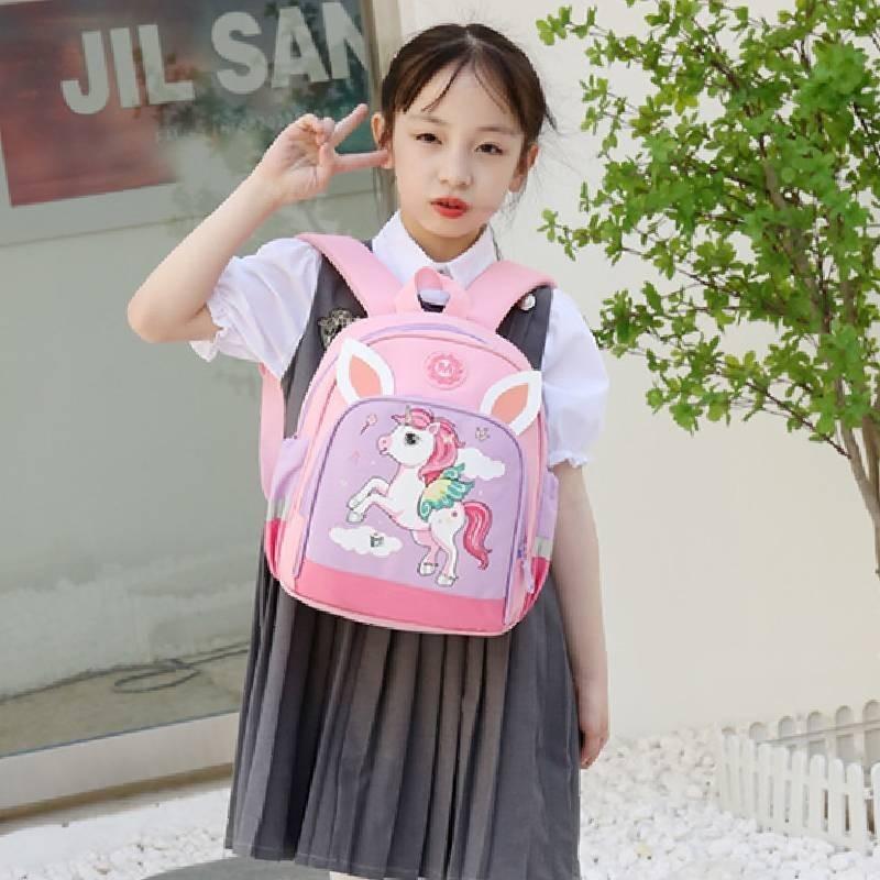 Adorable Cartoon Nylon Backpack For Kids Unisex Lightweight And Trendy Design
