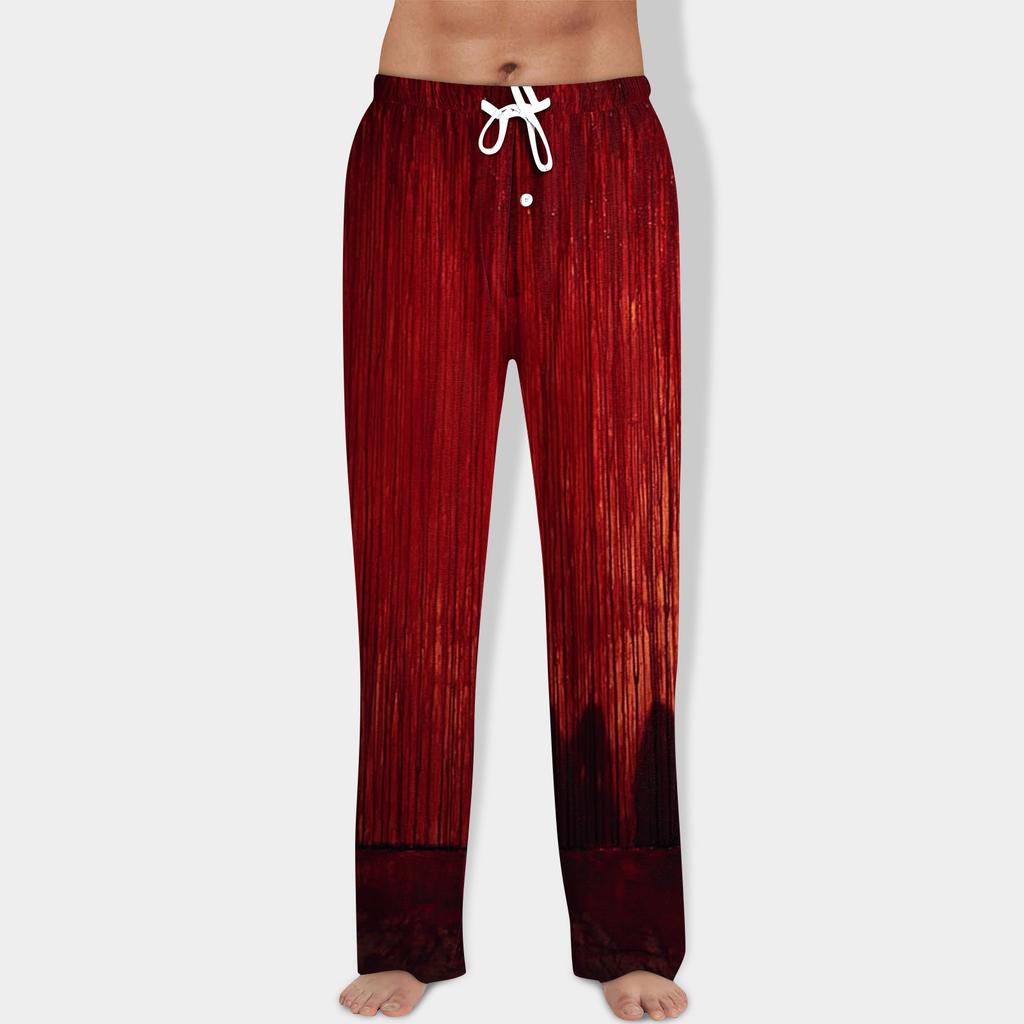 Men's Halloween Print Drawstring Pants Casual Pajama Pants