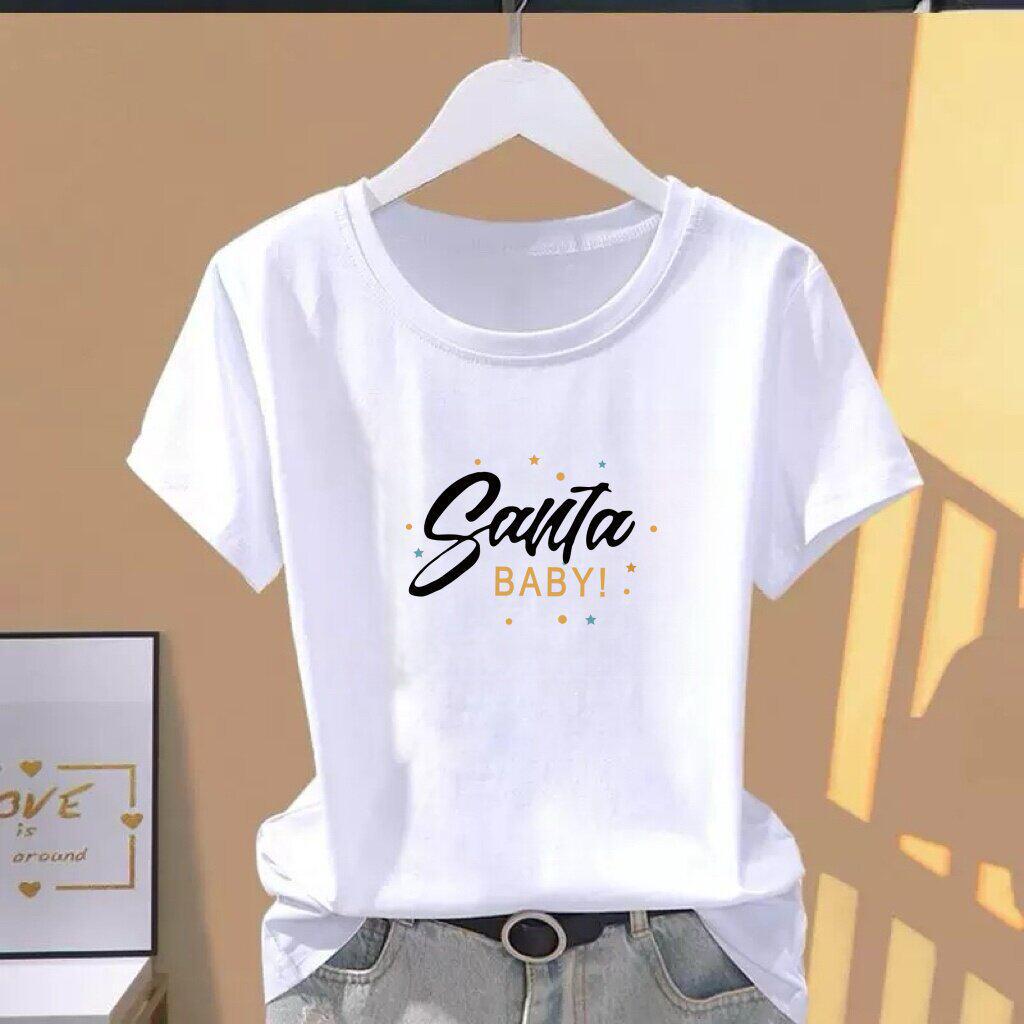 

Women s 2026 Casual White Slim Fit T-Shirt with Letter Print & Round Neck - Light Luxury Style Medium